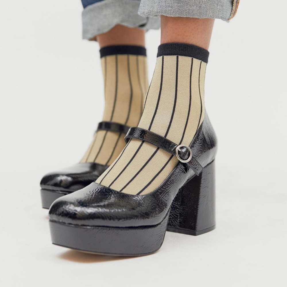 UO Black Mary Jane Platform Heels